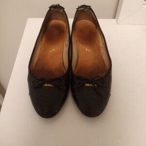 Prada Women's Black Ballet Flat Size 6.5